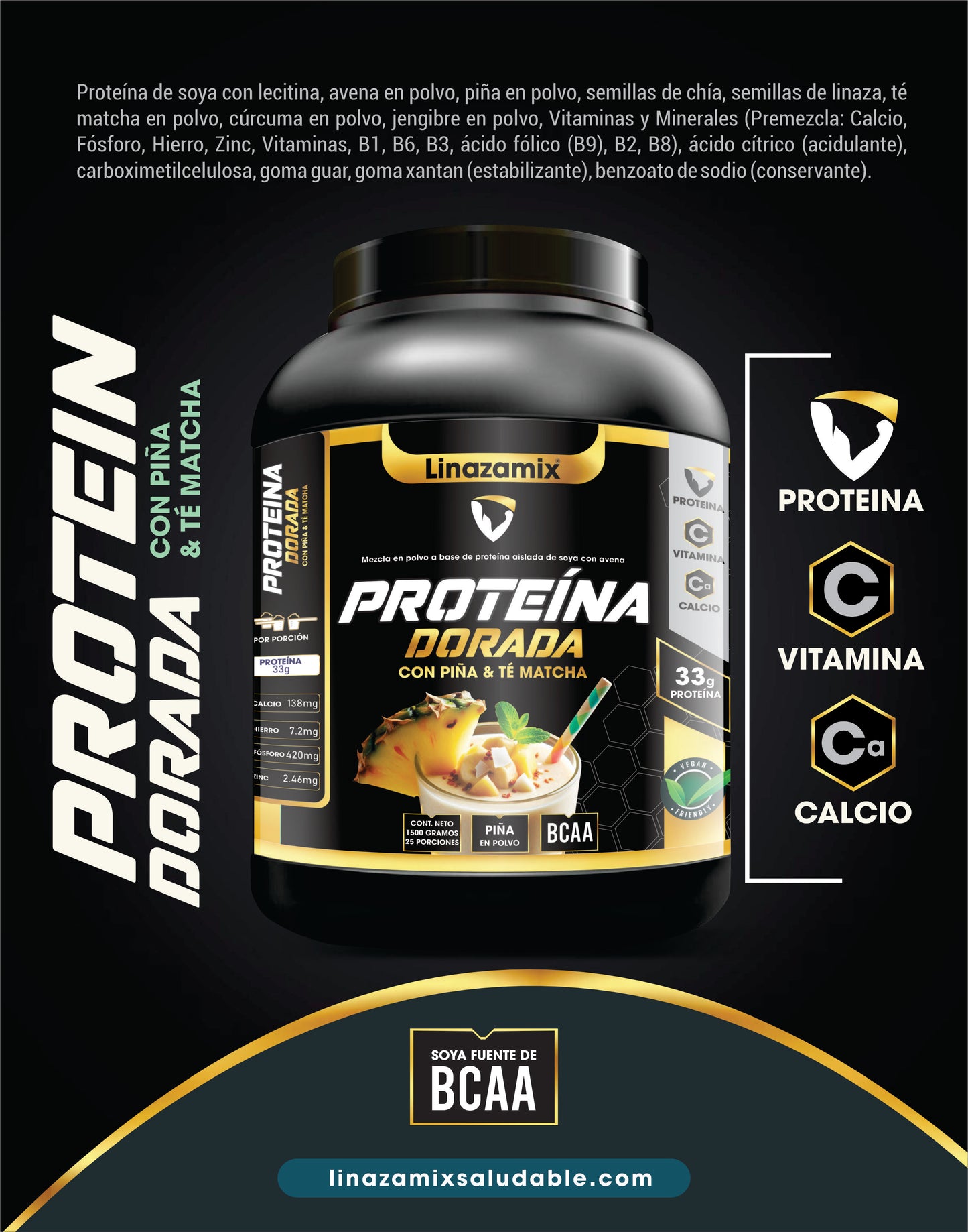 1 PROTEINA DORADA TE MATCHA 1500GR