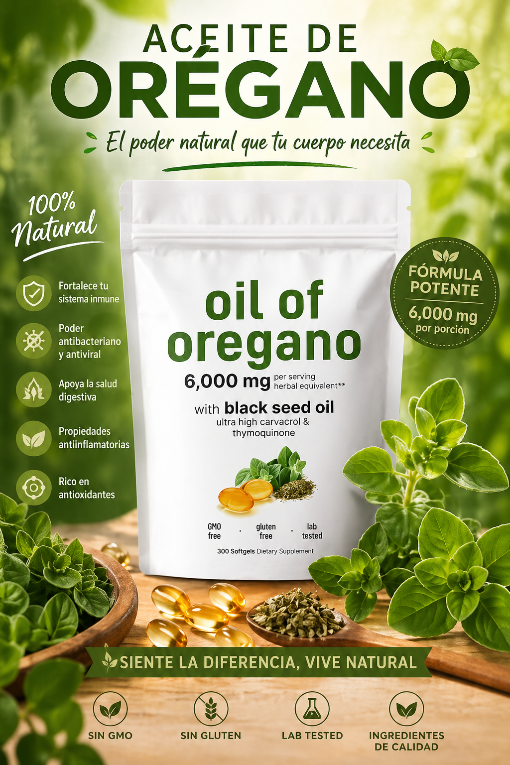 OIL OF OREGANO EN BOLSA